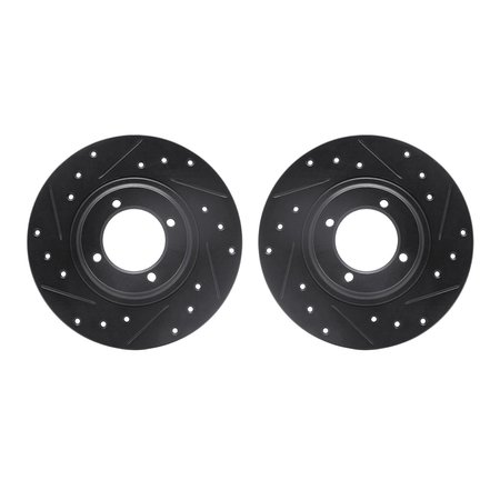 DYNAMIC FRICTION CO Rotors-Drilled and Slotted-Black, Zinc Plated black, Zinc Coated, 8002-76087 8002-76087